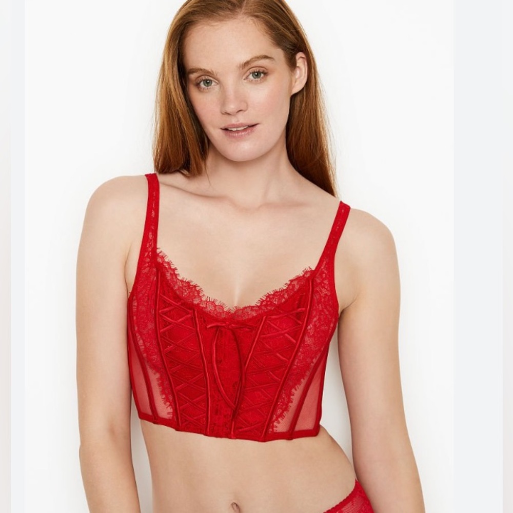 NWT Dream Angels Lace Unlined Non-Wired Corset Bra Top
